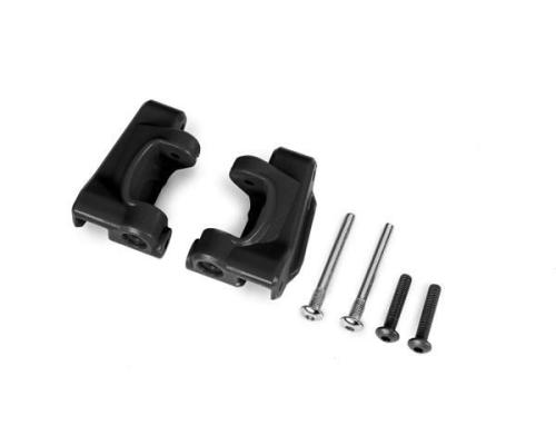 traxxas TRX9135 Caster blocks (c-hubs), extreme heavy duty, black (left & right)/ 3x26mm hinge pins (2)/ 3x15mm BCS (2) 