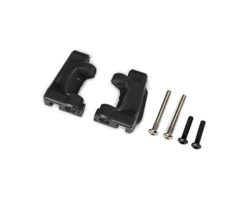 traxxas TRX9136 Caster blocks (c-hubs), extreme heavy duty, black (left & right)/ 3x26mm hinge pins (2)/ 3x15mm BCS (2) 