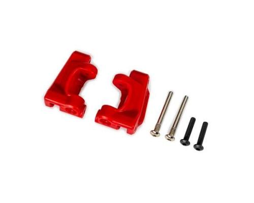 traxxas TRX9136-RED Caster blocks (c-hubs), extreme heavy duty, red (left & right)/ 3x26mm hinge pins (2)/ 3x15mm BCS (2