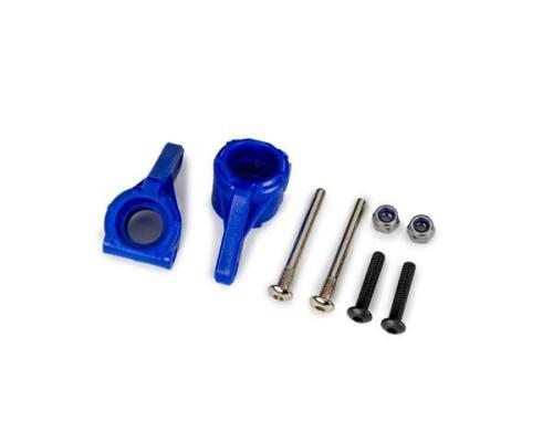 traxxas TRX9137-BLUE Steering blocks, extreme heavy duty, blue (left & right)/ 3x26mm hinge pins (2)/ 3x15mm BCS (2) (fo