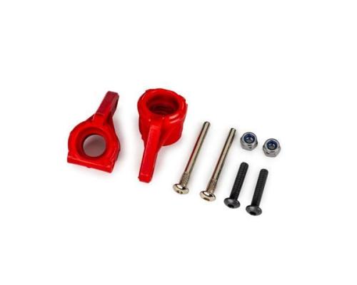 traxxas TRX9137-RED Steering blocks, extreme heavy duty, red (left & right)/ 3x26mm hinge pins (2)/ 3x15mm BCS (2) (for 