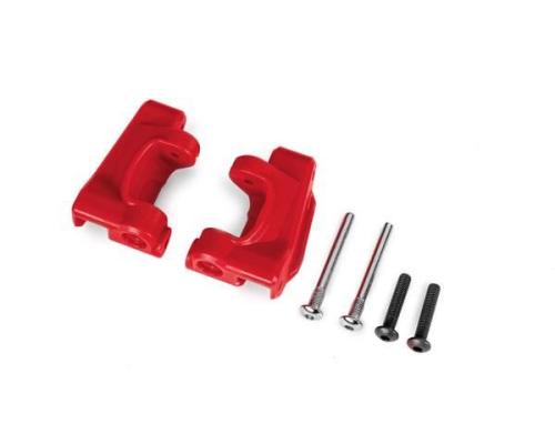 traxxas TRX9135-RED Caster blocks (c-hubs), extreme heavy duty, red (left & right)/ 3x26mm hinge pins (2)/ 3x15mm BCS (2